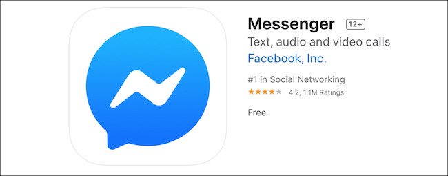 Facebook Messenger App in the Apple App Store