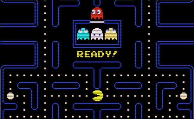 The "Ready!" screen on the 1980 version of "Pac-Man."