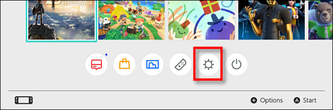 Nintend Switch: Select System Settings on Home Screen