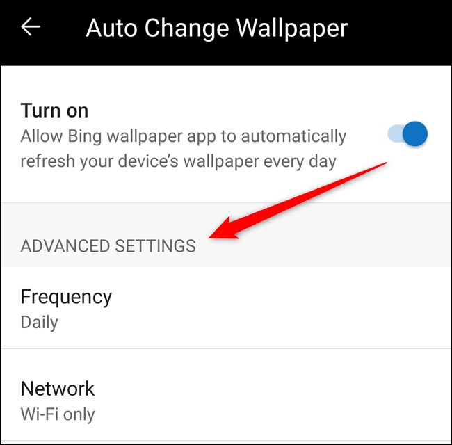 You can now customize the auto wallpaper's frequency and network preference settings.