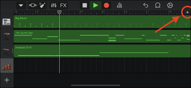 GarageBand Controls to Customize Song Sections