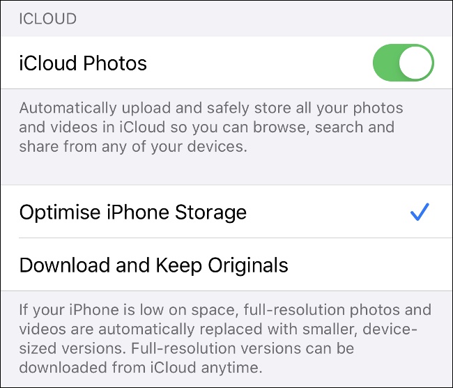 Toggle-On the "iCloud Photos" option on iOS,