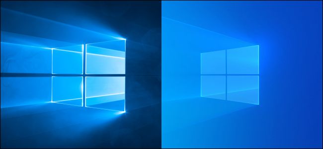 The old and new Windows 10 default wallpapers.