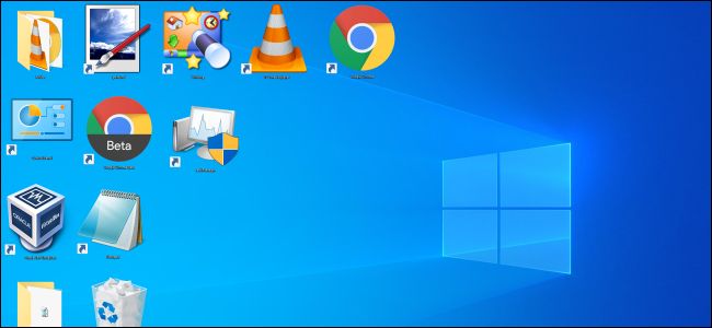 Large icons on a Windows 10 desktop.