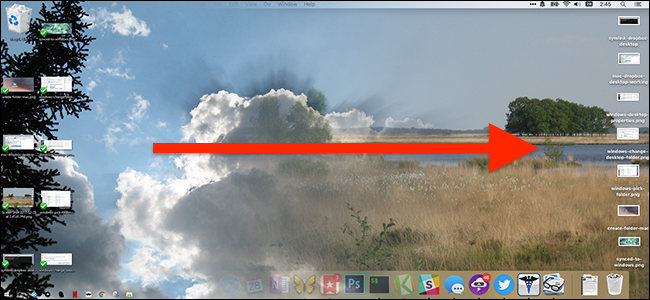 Synchronizing a Mac and Windows 10 desktop.