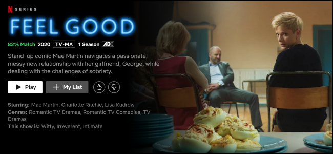 The "Feel Good" watch page on Netflix.