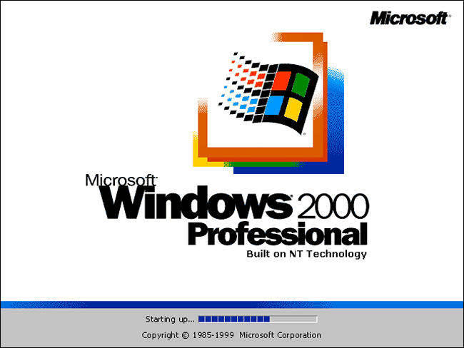 Windows 2000 Professional Splash Screen