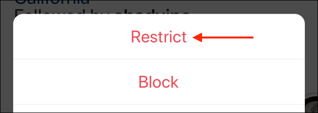 Tap on Restrict button from menu