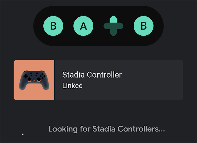 The Stadia controller is now linked to your handset