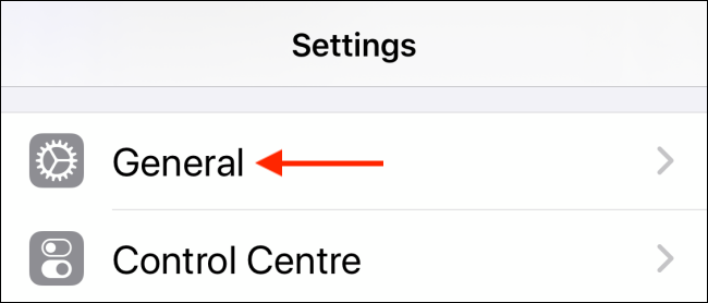 Choose the General option in Settings