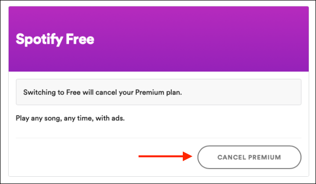 Click "Cancel Premium."
