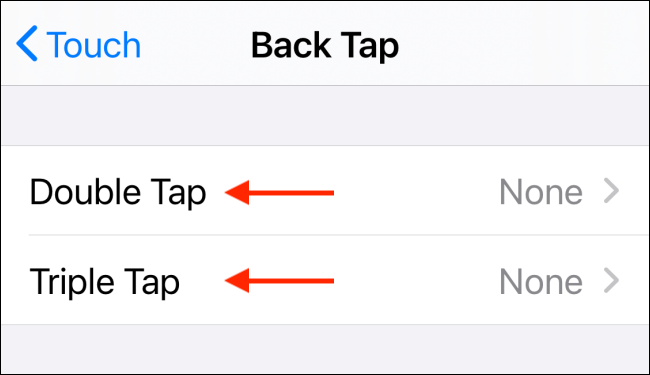 Select Double Tap or Triple Tap options