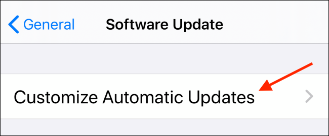 Tap Customize Automatic Updates