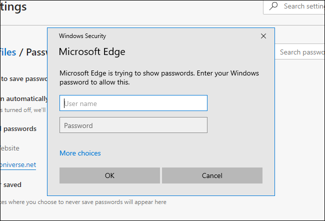 Microsoft Edge asking for system password on Windows