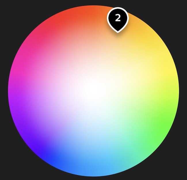 The color wheel in the Philips Hue app.