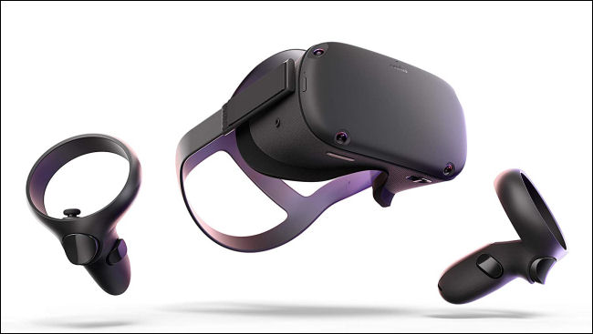 The Oculus Quest headset and wrist controllers.