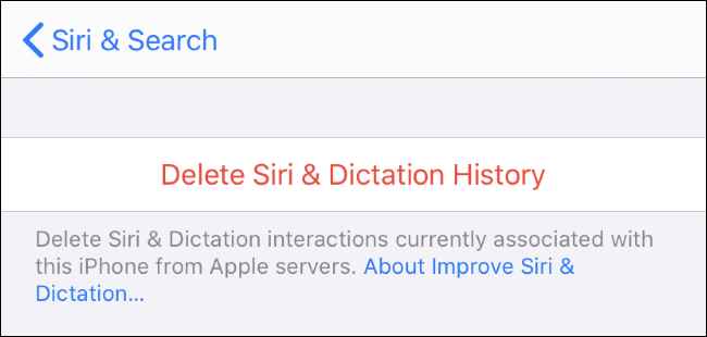 Deleting Siri & Dictation history from Apple's servers.