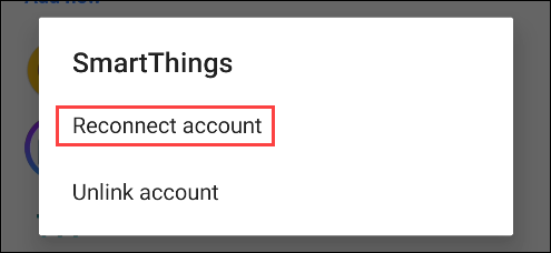 reconnect smartthings in google home app
