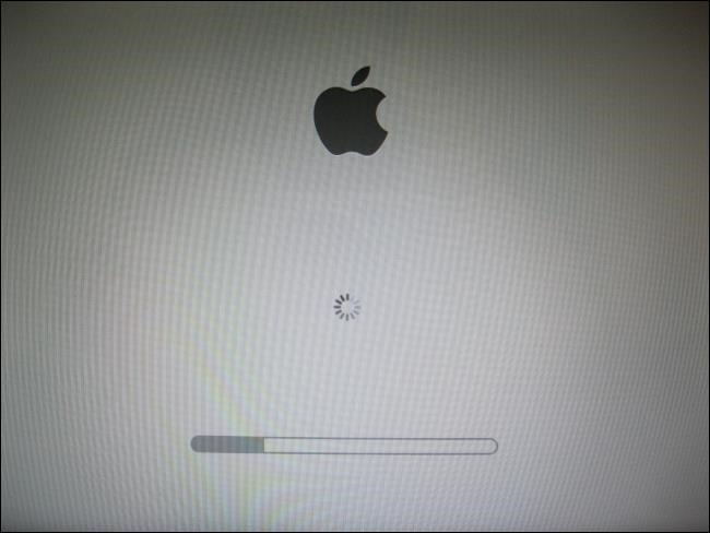 A Mac running a disk check in Safe mode.