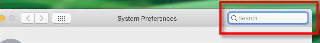 System Preferences Search Bar on Mac