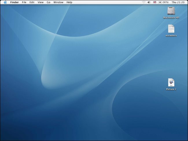 An OS X 10.3 desktop on an old Mac.