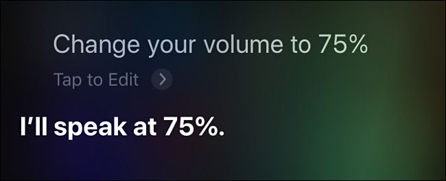 Changing Siri's volume using a voice command on iPhone or iPad.
