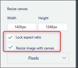 Lock aspect ratio and resize image with canvas
