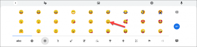 select emoji from virtual keyboard