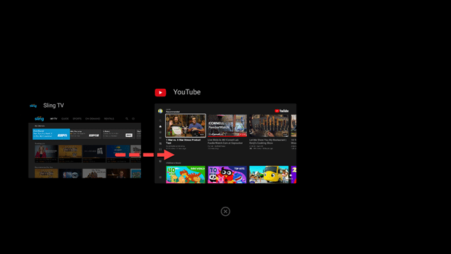 android tv select app from recent apps