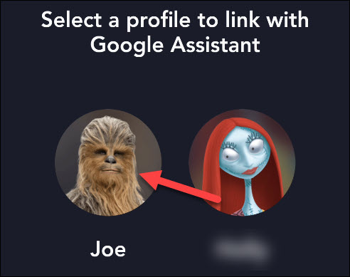 select the user profile