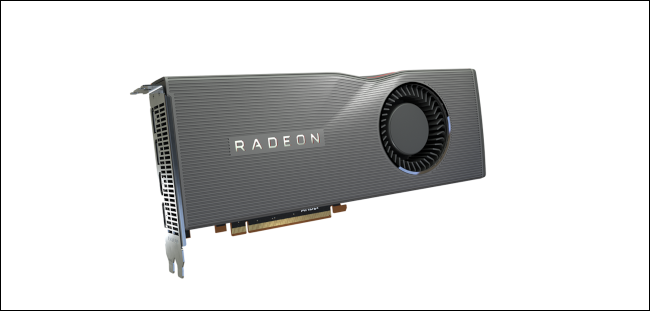 An AMD Radeon RX 5700 XT GPU.