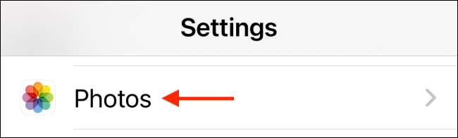 Tap "Photos" in "Settings."
