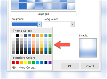 Click "Foreground," and then select a color.
