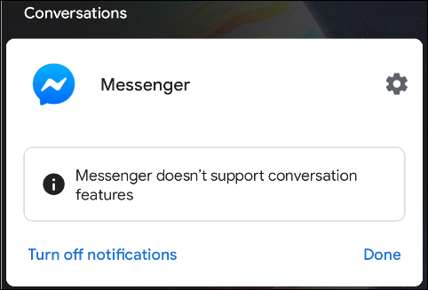 app doesn't support android 11 conversations