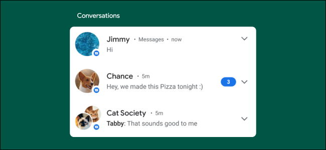 android 11 conversations screenshot