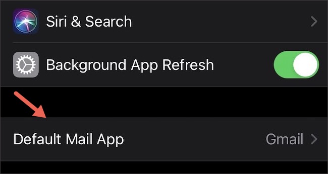 Tap "Default Mail App."