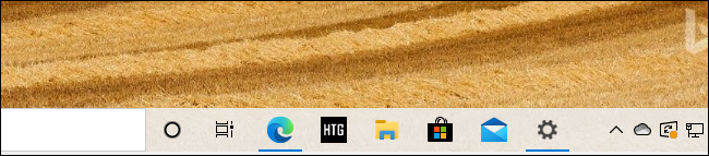 An Edge pinned site taskbar icon for How-To Geek on Windows 10.