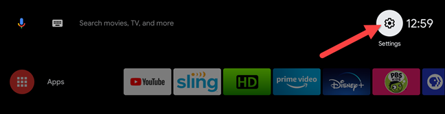 android tv select settings menu