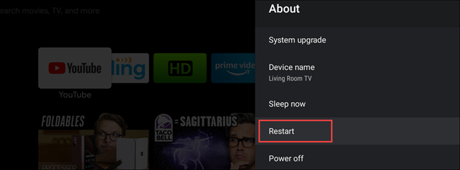 android tv restart from settings