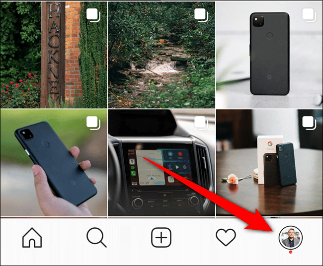 Tap the Instagram Profile tab option