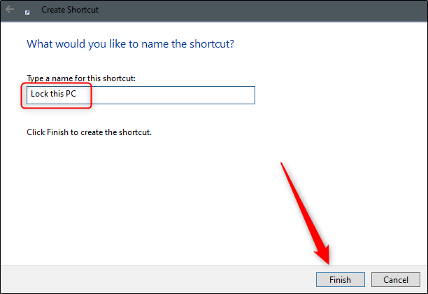 Name the desktop shortcut