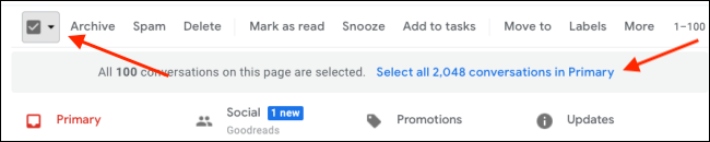 Select All Emails in Gmail To Mark As Read