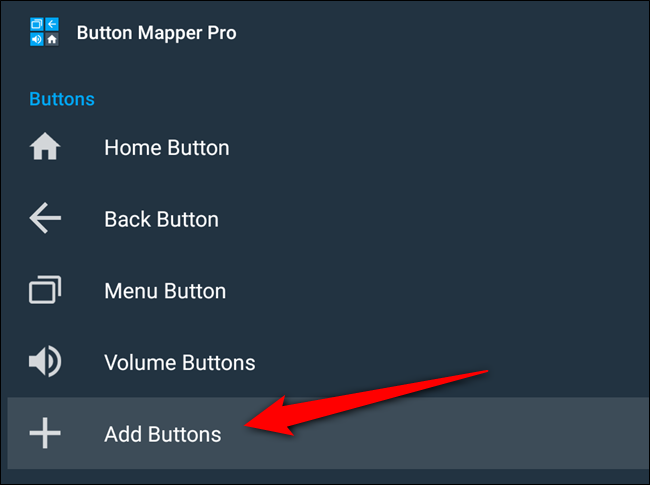 Select the "Add Buttons" option