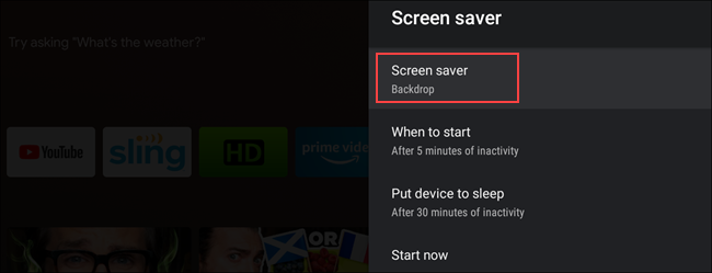 Select "Screen Saver."