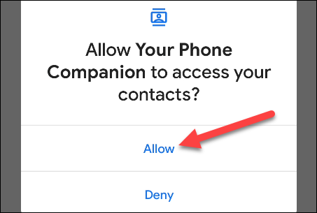 allow contacts permission