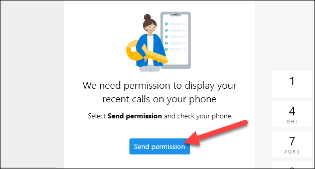 click send permission