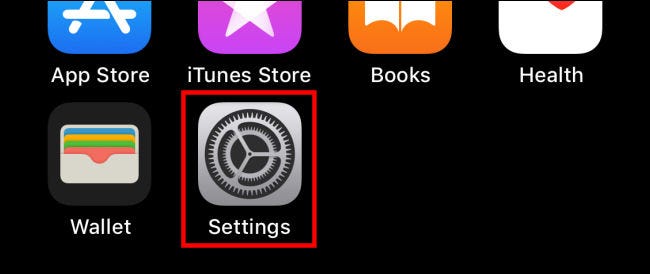 Tap the "Settings" icon on iPhone