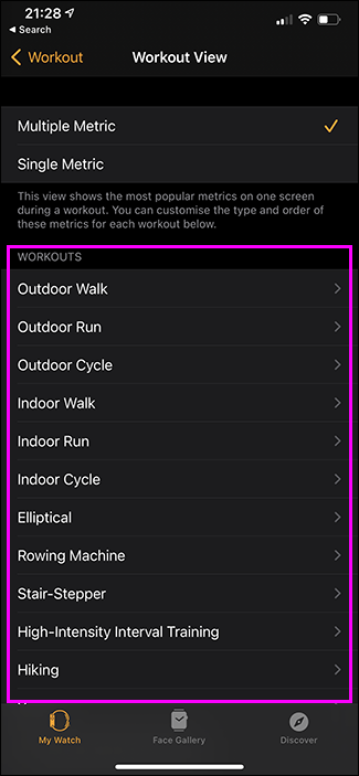 activities in watch app on iphone