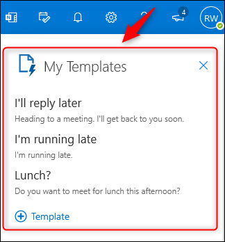 The "My Templates" panel in a new email.