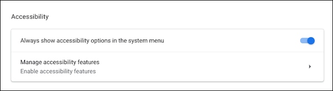 Visit the accessibility menu on Chromebook